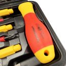 Lumberjack 13 Piece VDE Insulated Electrician Screwdriver Set, 1000V Rated Magnetic Tips Chrome Vanadium Steel, Includes Voltage Tester & Carry Case
