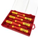 Lumberjack 6pc Insulated Precision Screwdriver Set VDE Certified, Soft Grip Handles, Chrome Vanadium Steel, Phillips & Flat Profile for Electrical Work