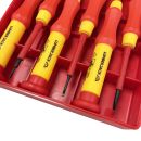 Lumberjack 6pc Insulated Precision Screwdriver Set VDE Certified, Soft Grip Handles, Chrome Vanadium Steel, Phillips & Flat Profile for Electrical Work