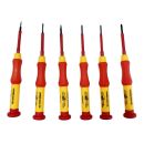 Lumberjack 6pc Insulated Precision Screwdriver Set VDE Certified, Soft Grip Handles, Chrome Vanadium Steel, Phillips & Flat Profile for Electrical Work