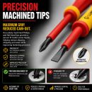 Lumberjack 6pc Insulated Precision Screwdriver Set VDE Certified, Soft Grip Handles, Chrome Vanadium Steel, Phillips & Flat Profile for Electrical Work