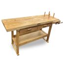 Lumberjack Heavy Duty Solid Wooden Woodworking Work Bench 2 Drawers & Vice