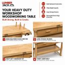Lumberjack Heavy Duty Solid Wooden Woodworking Work Bench 2 Drawers & Vice
