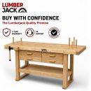 Lumberjack Heavy Duty Solid Wooden Woodworking Work Bench 4 Drawers & Vice