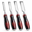 Lumberjack 4 Piece Chisel Set Bevel Edge With Strike Through Cap