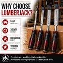 Lumberjack 4 Piece Chisel Set Bevel Edge With Strike Through Cap