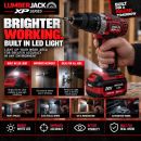 Lumberjack Cordless 20V XPSERIES Twin Kit Hammer Drill & Impact Driver Drill 4A Batteries