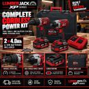 Lumberjack Cordless 20V XPSERIES Twin Kit Hammer Drill & Impact Driver Drill 4A Batteries