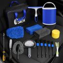 Autojack Car Cleaning Kit 20 Piece Automotive Care Set For Interior & Exterior, Includes Storage Bag