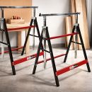 Lumberjack 2 x Lumberjack Folding Work Horse Trestle Saw Adjustable Height Stand 150kg Each