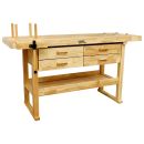 Lumberjack Heavy Duty Solid Wooden Woodworking Work Bench 4 Drawers & Vice