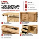 Lumberjack Woodworking Bench with 3 Drawers On-board Cabinet and 2 Vices