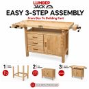 Lumberjack Woodworking Bench with 3 Drawers On-board Cabinet and 2 Vices